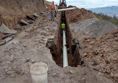 Avance de la obra de Alcantarillado Sanitario en la comunidad de Llatantoma.